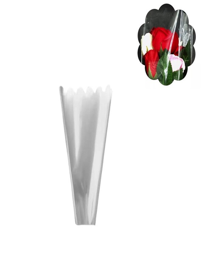 Ebonee Clear Flower Bouquet Bags Waterproof Florists Bouquet Sleeves, Plastic Cellophane Flower Sleeves Packaging Bags for Rose Craft Birthday Wedding Valentine's Day Mother's Day, 9x2.6x16 inch (100 Pack) - Image 1